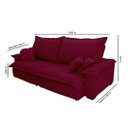 Ver imagem 3 de Sofá Retrátil e Reclinável Paris 2.00m Super Pillow - Vinho