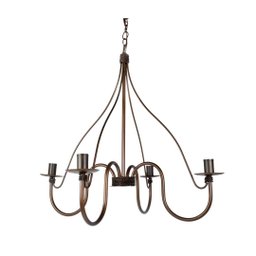 Lustre para Sala em Ferro para Casas Rústicas e Modernas 4 Lâmpadas Ouro Velho - 2