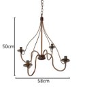 Ver imagem 4 de Lustre para Sala em Ferro para Casas Rústicas e Modernas 4 Lâmpadas Ouro Velho