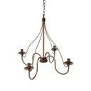 Ver imagem 1 de Lustre para Sala em Ferro para Casas Rústicas e Modernas 4 Lâmpadas Ouro Velho