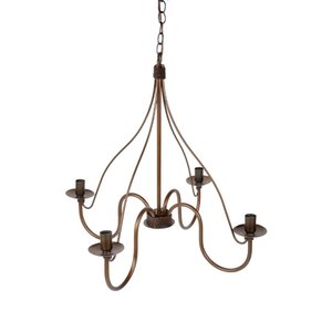 Lustre para Sala em Ferro para Casas Rústicas e Modernas 4 Lâmpadas Ouro Velho