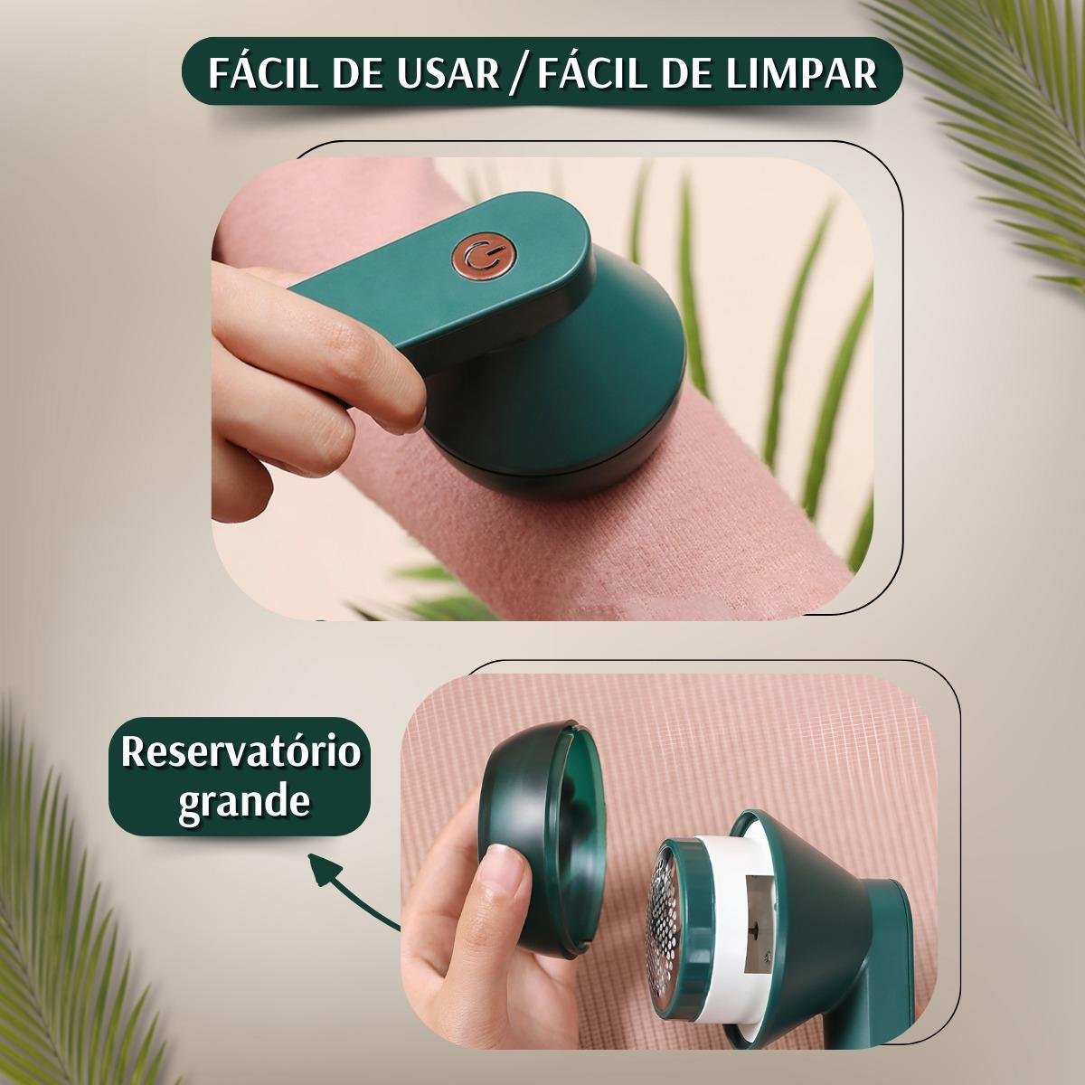 Removedor Pelos Fiapos Elétrico Verde Usb Portátil - 3