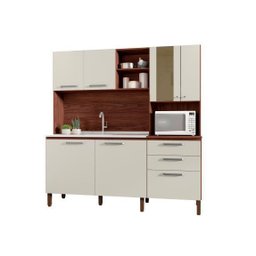 Cozinha Mega sem Tampo - Kit'S Paraná - Nogueira/Off White - 2