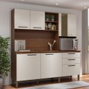 Ver imagem 1 de Armário de Cozinha Compacta 7 Portas 2 Gavetas Mega - Nogueira/off White