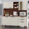 Armário de Cozinha Compacta 7 Portas 2 Gavetas Mega - Nogueira/off White - 8