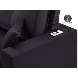 Sofá Palermo 2,40m Retrátil e Reclinável Velosuede Preto - Netsofás - 5