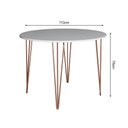 Ver imagem 5 de Mesa com 4 Cadeiras Katrina Cobre Elen Hairpin 110cm Jantar Branca Base Cobre
