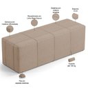 Ver imagem 3 de Puff Decorativo Living Sala de Estar 160 cm Roma W01 Linho Bege Escuro - Lyam Lyam Decor