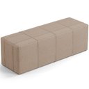 Ver imagem 1 de Puff Decorativo Living Sala de Estar 160 cm Roma W01 Linho Bege Escuro - Lyam Lyam Decor