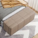 Ver imagem 2 de Puff Decorativo Living Sala de Estar 160 cm Roma W01 Linho Bege Escuro - Lyam Lyam Decor