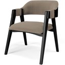 Ver imagem 1 de Cadeira para Sala de Jantar Estar Living Estofada Suran L02 Preto Bouclê Bege - Lyam Decor