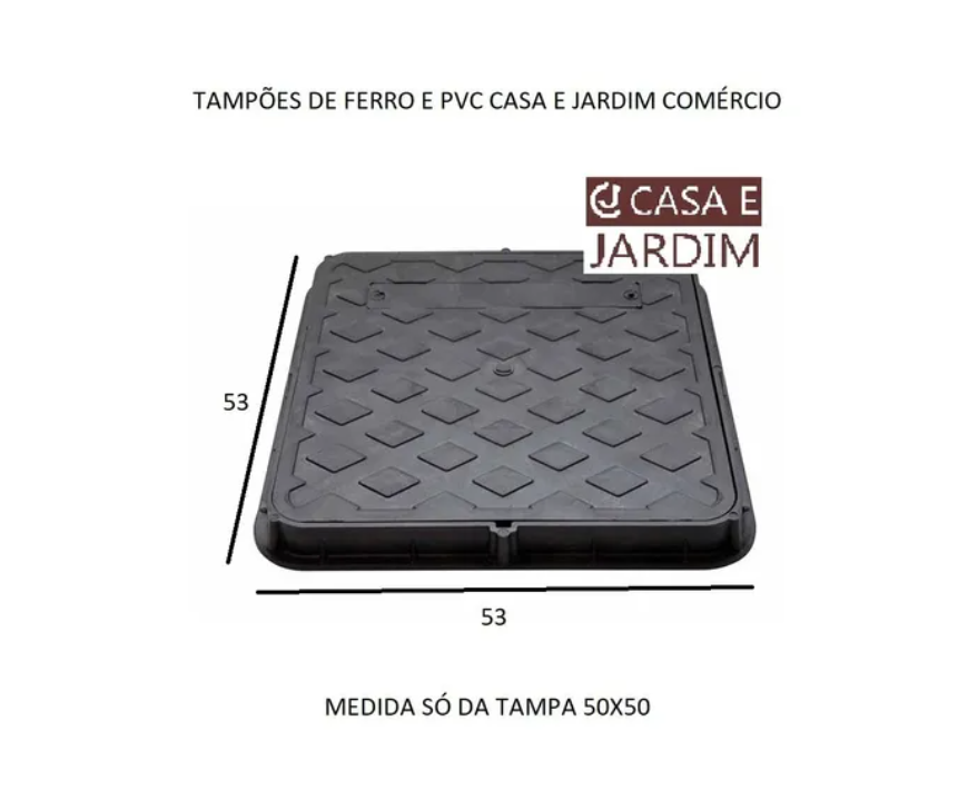 Kit 2 Tampa Pvc Caixa Esgoto Gordura Elétrica 50x50cm Simple - 4