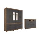 Ver imagem 1 de Conjunto Quarto Guarda Roupa + Cômoda QC430 Grafit S. Andirá