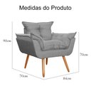 Ver imagem 4 de Poltrona Decorativa Opalla Cinza - Malta Decor
