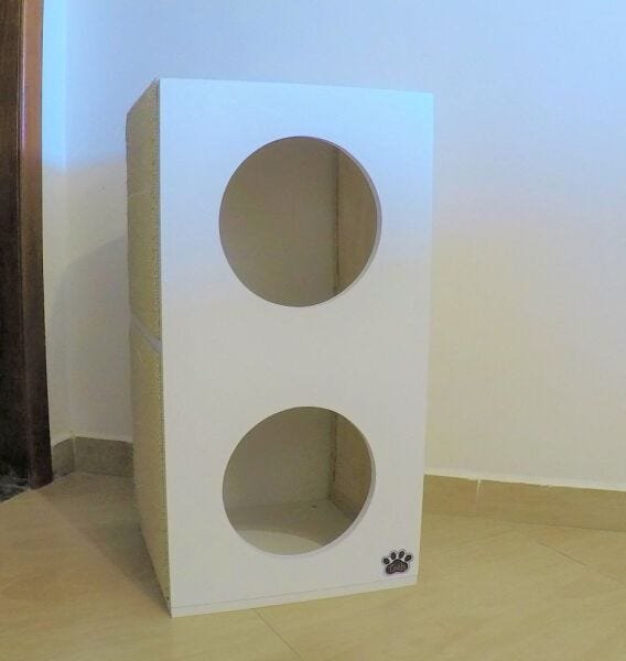 Arranhador para Gatos Double Box Vertical Toth Pet em MDF 15mm Branco - 2