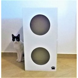 Arranhador para Gatos Double Box Vertical Toth Pet em MDF 15mm Branco - 7