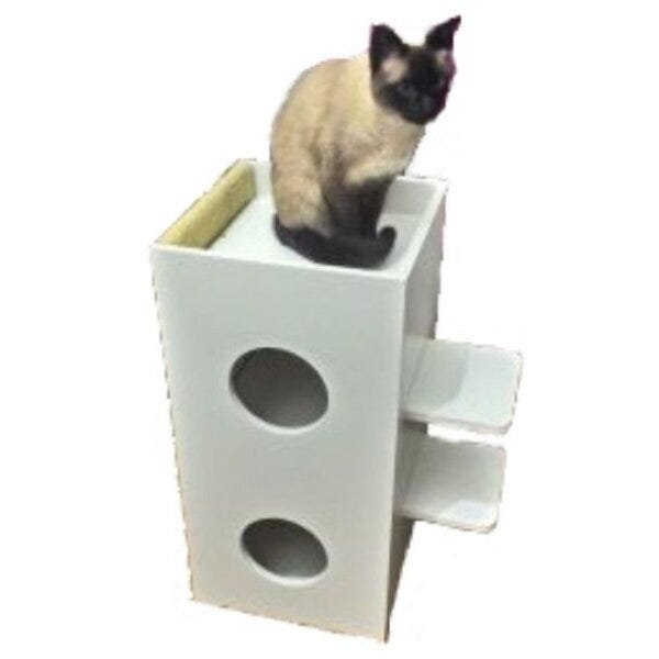 Arranhador para Gatos Scuti Toth Pet em MDF 15mm Branco e Sisal - 1
