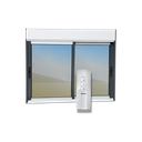 Ver imagem 1 de Janela Alu.Elite 2F.Móv.c/Pers.Integ.Mot.Cont.Rem 140x200 V.Ref.Mix Preto Brimak