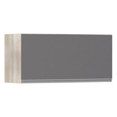Armário Basculante 80cm 1 Porta Lis Legno Crema C/Cinza Pu