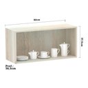 Ver imagem 3 de Armário Basculante 80cm 1 Porta Lis Legno Crema C/Cinza Pu