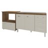 Balcão Armário Cozinha Gabinete de Pia 120 Cm Bruna e Balcão para Microondas e Forno Elétrico Amanda - 1