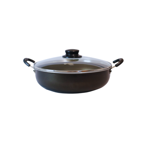 Caçarola Abaulada Antiaderente Nº 28 com Tampa de Vidro - Prepare refeições incríveis Luz Nobre Pret