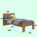 Ver imagem 2 de Cama de Solteiro para Colchões de 190x90cm Los Angeles Nogal Cm092 Art In Móveis