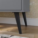 Ver imagem 3 de Aparador Buffet Pequeno Balcão Armário Cozinha 3 Portas Prateleira Cantinho Café Sala Estar Retrô