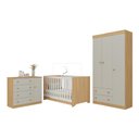 Ver imagem 2 de Quarto de Bebê Completo com Berço Americano 3 em 1 Encanto Multimóveis Mp4589 Madeirado/off White