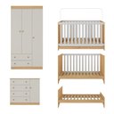 Ver mais imagens de Quarto de Bebê Completo com Berço Americano 3 em 1 Encanto Multimóveis Mp4589 Madeirado/off White
