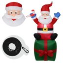 Ver imagem 1 de Papai Noel Natal Decoração Natalina Caixa Presente Inflavel 1 Metro e 80cm