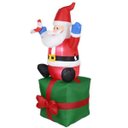 Ver imagem 2 de Papai Noel Natal Decoração Natalina Caixa Presente Inflavel 1 Metro e 80cm