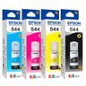 Kit Refil Tinta Com 04 Cores Epson L3110 L3150 T544 Epson Original 544 K M Y C - 1