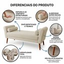 Ver imagem 3 de Puff Recamier Estofado para Quarto Itália 120cm com Pés Palito Bouclê Bege - Abmaza