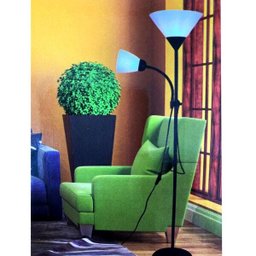Luminária Abajur Chão duo floor pedestal Articulada Metal Lustre Coluna 1,72m - 6
