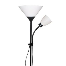 Luminária Abajur Chão duo floor pedestal Articulada Metal Lustre Coluna 1,72m - 1