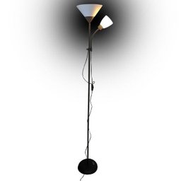Luminária Abajur Chão duo floor pedestal Articulada Metal Lustre Coluna 1,72m - 3