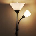 Ver imagem 4 de Luminária Abajur Chão duo floor pedestal Articulada Metal Lustre Coluna 1,72m