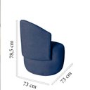 Ver imagem 6 de Kit 2 Poltronas Decorativa Beatriz Orgânica Veludo Azul Marinho