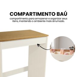 Penteadeira Escrivaninha com Espelho e Baú Porta Objetos - 4
