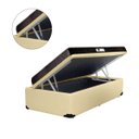 Ver imagem 2 de Cama Box Baú Solteiro Colchão Espuma D45 Bordado + Box Sintético Bege Serra Negra 67x88x188