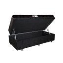 Ver imagem 2 de Cama Box Baú Solteiro Colchão Espuma D33 + Box Suede Preto Serra Negra 56x88x188