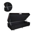 Ver imagem 1 de Cama Box Baú Solteiro Colchão Espuma D33 + Box Suede Preto Serra Negra 56x88x188