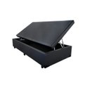 Ver imagem 4 de Cama Box Baú Solteiro Colchão Top Line Mola Bonnel + Box Sintético Preto Serra Negra 63x88x188