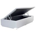 Ver imagem 3 de Cama Box Baú Solteiro Colchão Espuma D45 Bordado + Box Sintético Branco Serra Negra 62x88x188