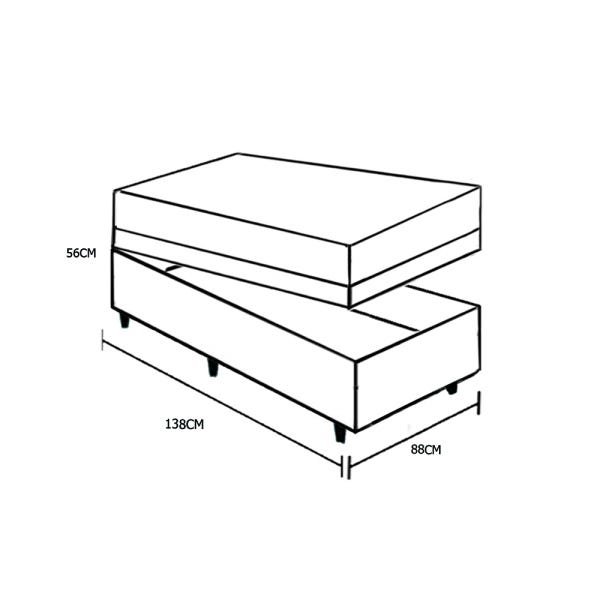 Cama Box Baú Solteiro Colchão Espuma D33 + Box Sintético Branco Serra Negra 56x88x188 - 5