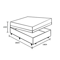 Cama Box Baú Queen Colchão Classic Mola Ensacada + Box Bipartido Suede Bege Serra Negra 67x158x198 - 6