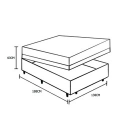 Cama Box Baú Casal Colchão Top Line Mola Bonnel + Box Suede Marrom Serra Negra 63x138x188 - 6