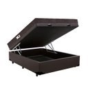 Ver imagem 1 de Cama Box Baú Casal Colchão Espuma D45 Bordado + Box Sintético Marrom Serra Negra 67x138x188