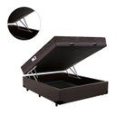 Ver imagem 2 de Cama Box Baú Casal Colchão Classic Mola Ensacada + Box Sintético Marrom Serra Negra 67x138x188
